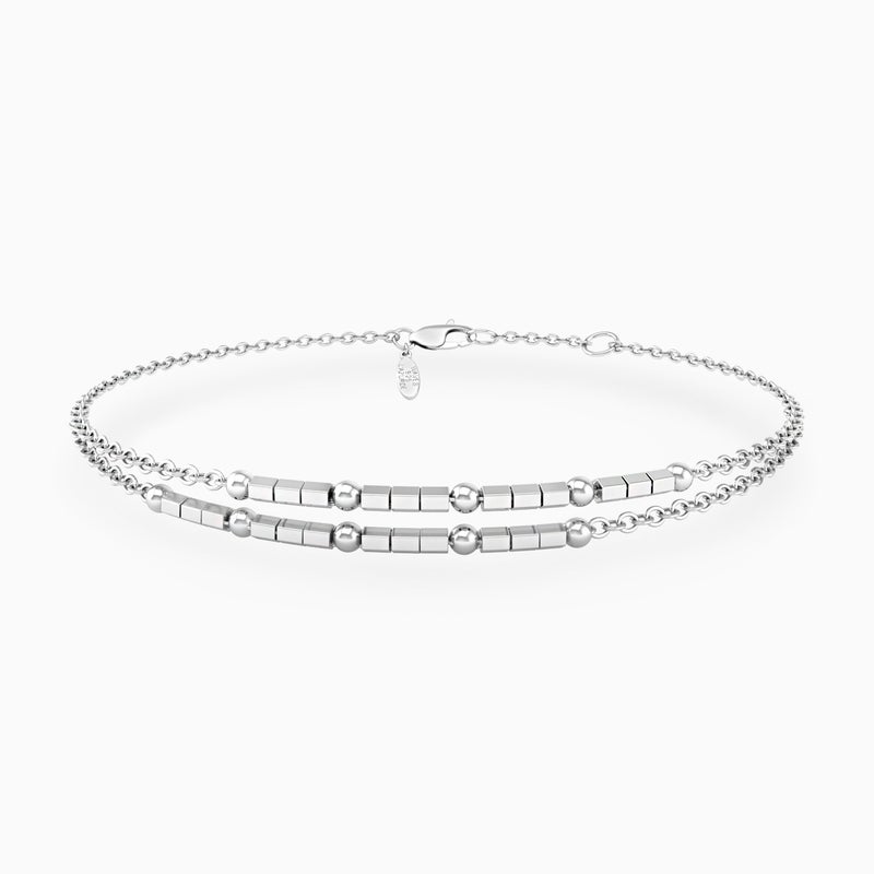 Waves by L'azurde Row Links Chain Bracelet In Silver - Image 1